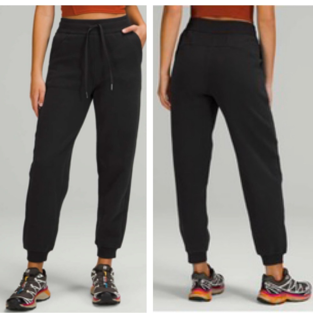 Lululemon 23 Scuba Relaxed HighRise Pant Jogger Cotton Terry Lightweight Black 2